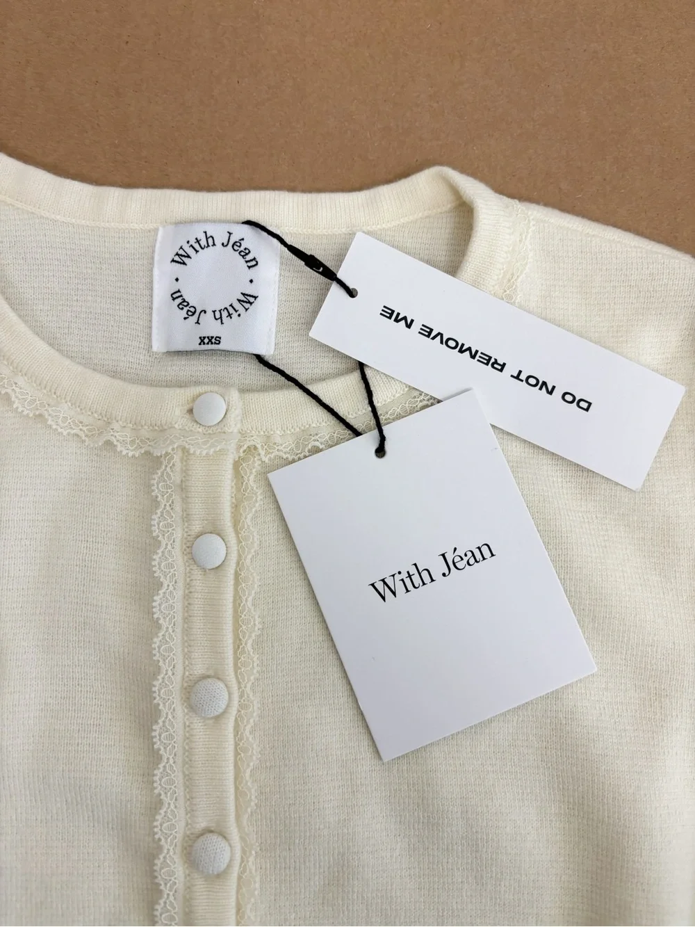 With Jean Poppy Top in Cream Size XXS